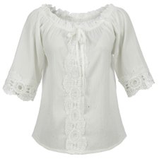 Blusa Glitter Meia Manga com Renda Blusa Glitter Meia Manga com Renda