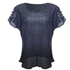 Blusa Detalhes em Tule com Glitter e Tachas Blusa Detalhes em Tule com Glitter e Tachas