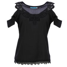 Blusa Ombro Vazado com Renda Blusa Ombro Vazado com Renda