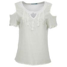 Blusa Ombro Vazado com Renda Blusa Ombro Vazado com Renda