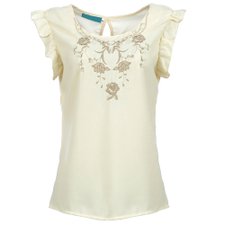 Regata com Babado Tachas e Guipir Regata com Babado Tachas e Guipir