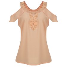 Blusa Ombro Vazado com Renda Blusa Ombro Vazado com Renda
