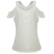 Blusa Ombro Vazado com Renda Blusa Ombro Vazado com Renda
