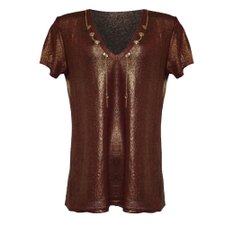 Blusa Brilhante Gola V com Pingente Blusa Brilhante Gola V com Pingente