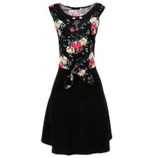 Vestido Estampa Florida Com Gola Vazada Vestido Estampa Florida Com Gola Vazada