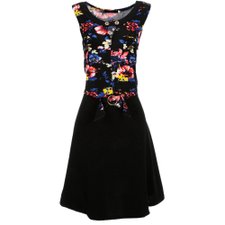 Vestido Estampa Florida Com Gola Vazada Vestido Estampa Florida Com Gola Vazada