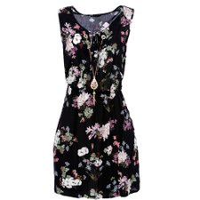 Vestido Estampado com Cintura Elástica Vestido Estampado com Cintura Elástica