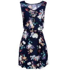 Vestido Estampado com Cintura Elástica Vestido Estampado com Cintura Elástica