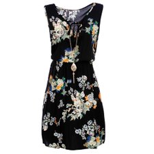 Vestido Estampado com Cintura Elástica Vestido Estampado com Cintura Elástica