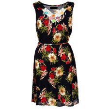 Vestido Florido Decote com Renda Vestido Florido Decote com Renda