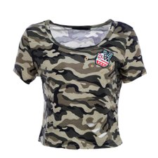 Cropped Camuflado Com Patches e Rasgos Cropped Camuflado Com Patches e Rasgos