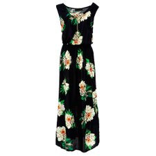 Vestido Longo Cintura Elástica com Pingente Vestido Longo Cintura Elástica com Pingente