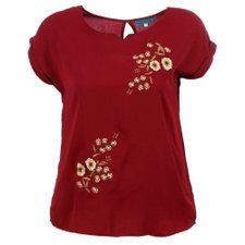 Blusa Flores Delicadas Manga Dobrada (Plus Size) Blusa Flores Delicadas Manga Dobrada (Plus Size)