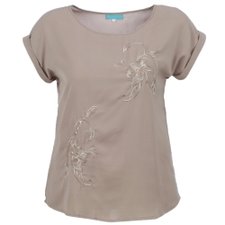 Blusa Gola Canoa e Renda (Plus Size) Blusa Gola Canoa e Renda (Plus Size)
