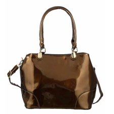 Bolsa de Verniz Com Detalhes em Dourado Bolsa de Verniz Com Detalhes em Dourado