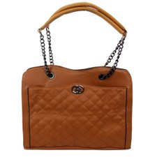 Bolsa de Ombro com Matelassê e Alça de Corrente Bolsa de Ombro com Matelassê e Alça de Corrente