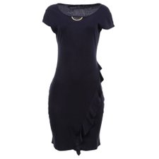 Vestido Tecido Elástico Abertura No Decote Vestido Tecido Elástico Abertura No Decote