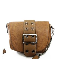 Bolsa Tiracolo Com Alça De Corrente e Falsa Fivela Bolsa Tiracolo Com Alça De Corrente e Falsa Fivela