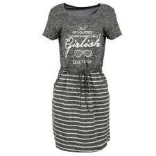 Vestido Estampado com Strass e Listrado na Barra Vestido Estampado com Strass e Listrado na Barra