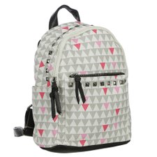 Mochila Pequena Com Spikes e Estampa Mosaico Mochila Pequena Com Spikes e Estampa Mosaico