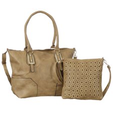 Kit 2 Bolsas Ombro e Transversal Vazada Detalhes Dourados Kit 2 Bolsas Ombro e Transversal Vazada Detalhes Dourados