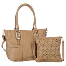 Kit 2 Bolsas Ombro e Transversal Vazada Detalhes Dourados Kit 2 Bolsas Ombro e Transversal Vazada Detalhes Dourados