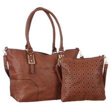 Kit 2 Bolsas Ombro e Transversal Vazada Detalhes Dourados Kit 2 Bolsas Ombro e Transversal Vazada Detalhes Dourados