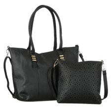 Kit 2 Bolsas de Ombro com Detalhes Dourado e Transversal Vazada Kit 2 Bolsas de Ombro com Detalhes Dourado e Transversal Vazada