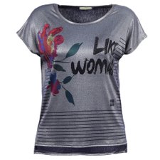 Blusa Bata Com Tecido Elástico e Strass (Plus Size) Blusa Bata Com Tecido Elástico e Strass (Plus Size)