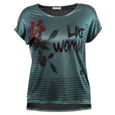 Blusa Bata Com Tecido Elástico e Strass (Plus Size) Blusa Bata Com Tecido Elástico e Strass (Plus Size)