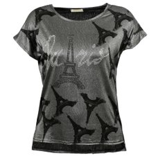 Blusa Estampada com Tecido Elástico e Strass (Plus Size) Blusa Estampada com Tecido Elástico e Strass (Plus Size)