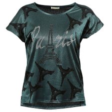 Blusa Estampada com Tecido Elástico e Strass (Plus Size) Blusa Estampada com Tecido Elástico e Strass (Plus Size)