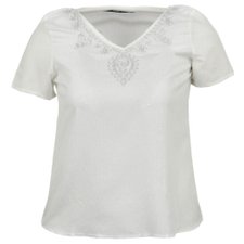 Blusa Tecido Brilhante Rendada (Plus Size) Blusa Tecido Brilhante Rendada (Plus Size)