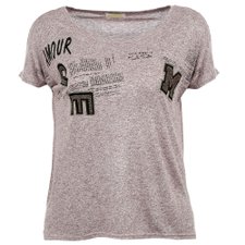 Blusa Bata Com Estampa Frases Com Strass (Plus Size) Blusa Bata Com Estampa Frases Com Strass (Plus Size)