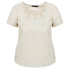 Blusa Brilhante com Rendas (Plus Size) Blusa Brilhante com Rendas (Plus Size)