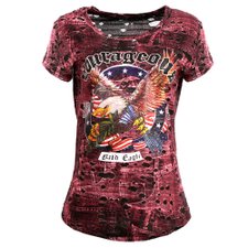 Blusa Estilo Destroyer Fake Jeans com Tule Estampada Blusa Estilo Destroyer Fake Jeans com Tule Estampada