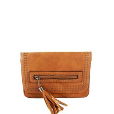 Bolsa Clutch Tachas Com Esferas Metálicas E Franja Bolsa Clutch Tachas Com Esferas Metálicas E Franja