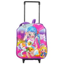 Mochila Infantil em Veludo com Rodinha Removível e Estampa em 3D Mochila Infantil em Veludo com Rodinha Removível e Estampa em 3D