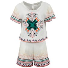 Conjuntinho Feminino Blusa e Shorts Estampado Conjuntinho Feminino Blusa e Shorts Estampado