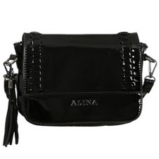 Bolsa Transversal Verniz Trançada E Com Franja Lateral Bolsa Transversal Verniz Trançada E Com Franja Lateral