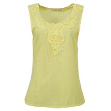 Blusa Regata Com Renda E Pedrarias Na Gola Blusa Regata Com Renda E Pedrarias Na Gola