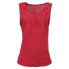 Blusa Regata Com Rendas E Pérolas Na Gola Blusa Regata Com Rendas E Pérolas Na Gola
