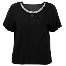 Blusa Com Pedrarias Borbadas Na Gola (Plus Size) Blusa Com Pedrarias Borbadas Na Gola (Plus Size)