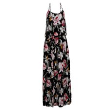 Vestido Longo Com Babado Na Gola Vestido Longo Com Babado Na Gola