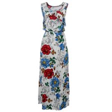Vestido Longo Acinturado Florido Vestido Longo Acinturado Florido