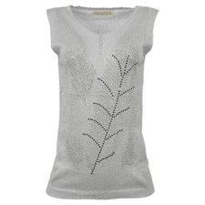 Blusa Regata De Linho Com Strass Blusa Regata De Linho Com Strass