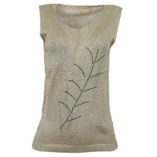 Blusa Regata De Linho Com Strass Blusa Regata De Linho Com Strass