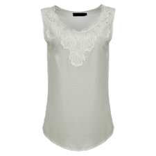 Blusa Regata Básica Com Guipir Na gola Blusa Regata Básica Com Guipir Na gola