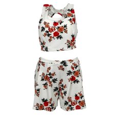 Conjunto Cropped Com Bojo e Short Estampado Conjunto Cropped Com Bojo e Short Estampado