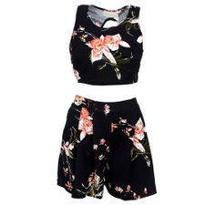 Conjunto Cropped Com Bojo e Short Estampado Conjunto Cropped Com Bojo e Short Estampado